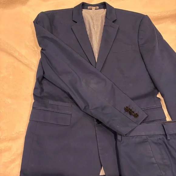 Express Slim Fit Men’s Ocean Blue “Photographer” Suit - Picture 3 of 16